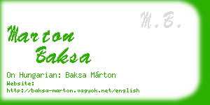 marton baksa business card